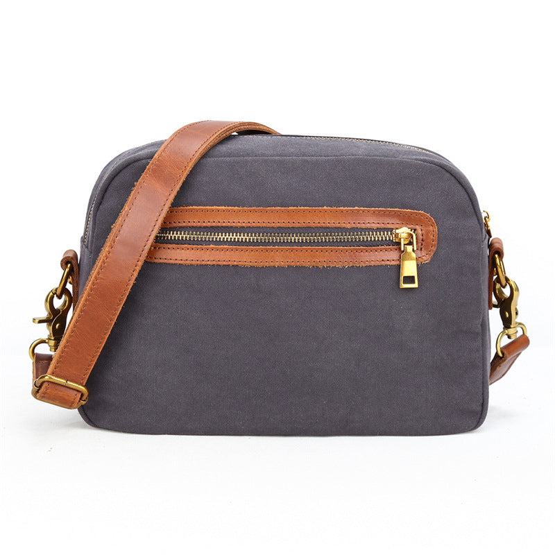 Color Blocked Retro Canvas Shoulder Crossbody Bag