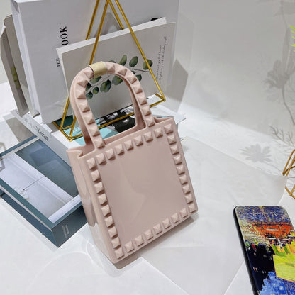 Fashion Small Rivet Square Bag One-shoulder Crossbody