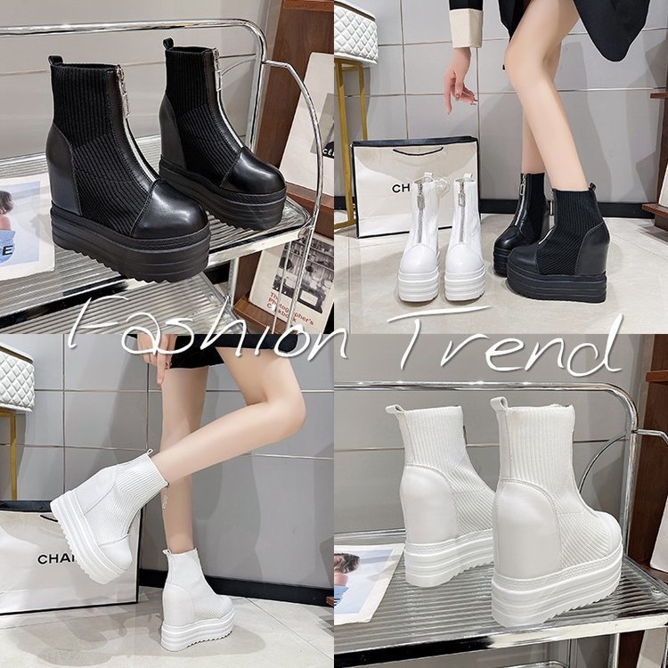 Elastic Knit Socks Boots For Women