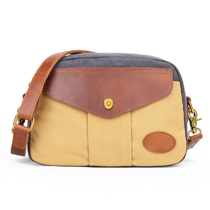 Color Blocked Retro Canvas Shoulder Crossbody Bag