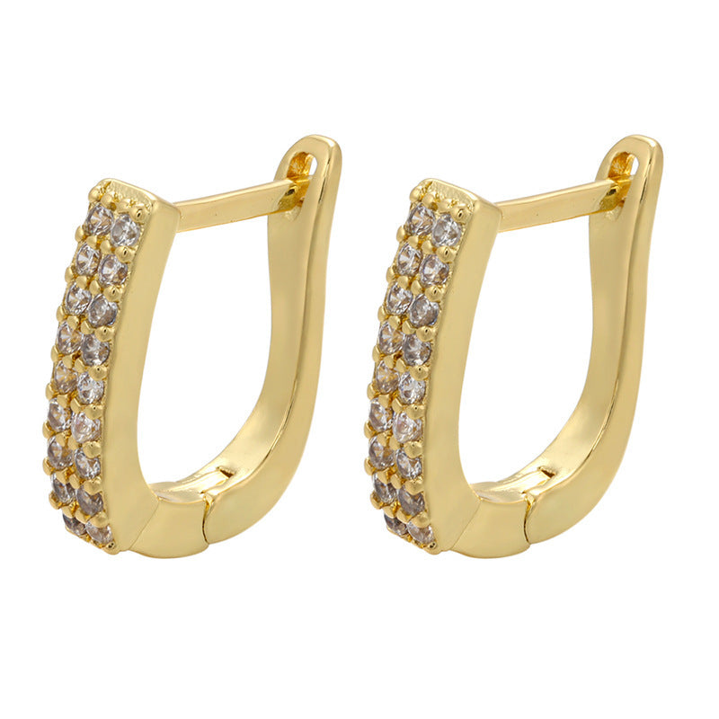 Micro-inlaid Colorful Crystals Ear Clip Horseshoe