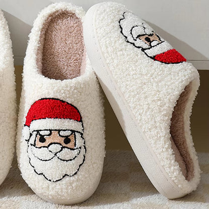 Christmas Slippers Reindeer Slippers For Women And Men Holiday Halloween Slippers Indoor Bedroom Fluffy Warm Fleece Slippers Winter Soft Cozy Home Non-Slip Soft Plush Slip-on Wool Lined House Shoes