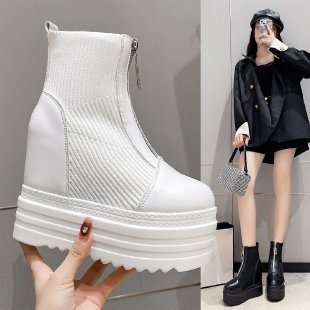 Elastic Knit Socks Boots For Women