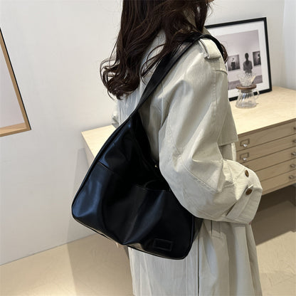 Women Vintage Hobo Bag Casual PU Leather Shoulder Bag Large Capacity Retro Tote Handbag Soft Underarm Bag Fall Winter Bag