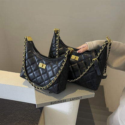 New Popular All-matching Crossbody High-grade One-shoulder Rhombus Thread Bag