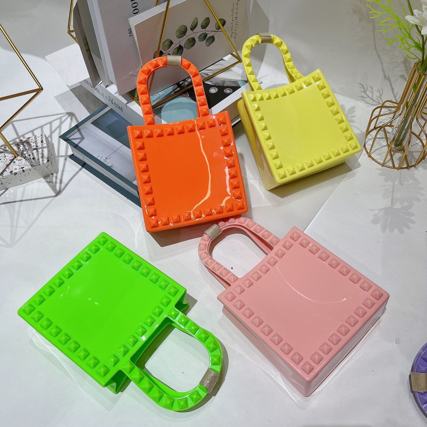 Fashion Small Rivet Square Bag One-shoulder Crossbody